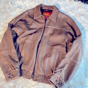 1980s London Fog tan leather jacket